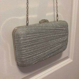 Women's silver clutch with strap